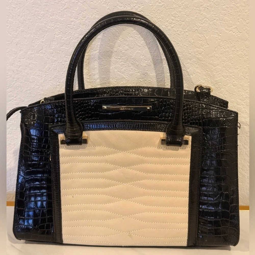 Brahmin‎ Black and Cream Satchel